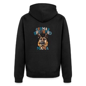 Berger allemand maman chiens chien fête des mères Wilsigns - Veste à capuche bio Premium Unisexe - noir - Dos - Nico (187cm)