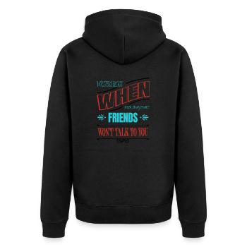 Quote Editor Funny Quote Costume Blogging Books - Unisex Premium Organic Zip Hoodie - black - Back - Nico (187cm)