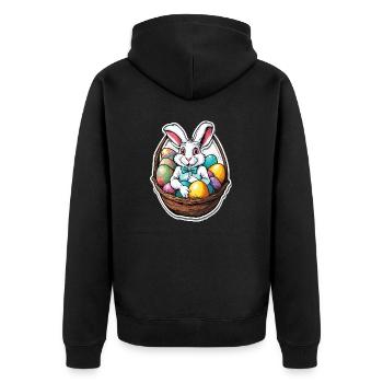 Easter Bunny / Easter / Eggs / Holidays / Easter - Unisex Premium Organic Zip Hoodie - black - Back - Nico (187cm)