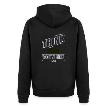 bibliophile book keeper awesome book keeper shirt - Unisex Premium Bio Zip Hoodie - Schwarz - Hinten - Nico (187cm)