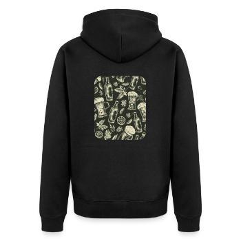 Beer Garden Munich October Bavaria Beer Celebrate Festival - Unisex Premium Organic Zip Hoodie - black - Back - Nico (187cm)