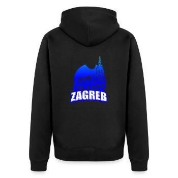 Zagreb Kroatien hrvatska hrv hrv travel tourist croat - Unisex Premium Bio Zip Hoodie - Schwarz - Hinten - Nico (187cm)
