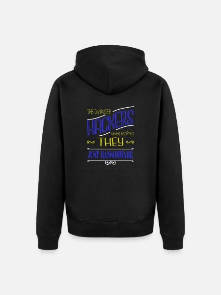 jokes encrypt statement bday glitch - Unisex Premium Organic Zip Hoodie - black