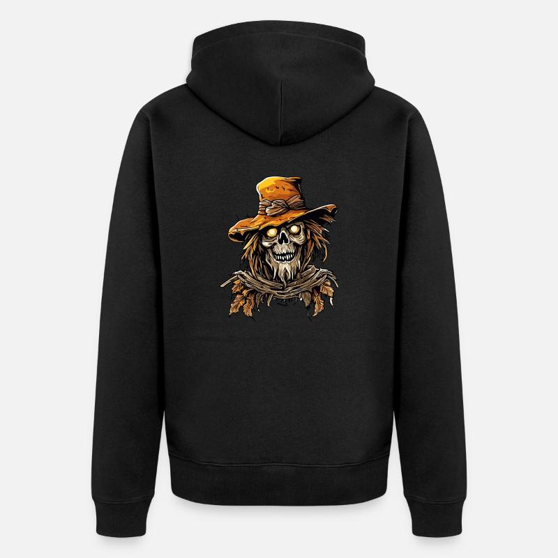 Vogelscheuche / Erntehelfer / Maisfeld / Feld - Unisex Premium Bio Zip Hoodie - Schwarz