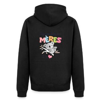 joyeuse fête des mères je t aime maman - Veste à capuche bio Premium Unisexe - noir - Dos - Nico (187cm)