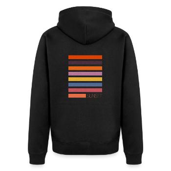 Toutes les couleurs - Coucher de soleil - Veste à capuche bio Premium Unisexe - noir - Dos - Nico (187cm)