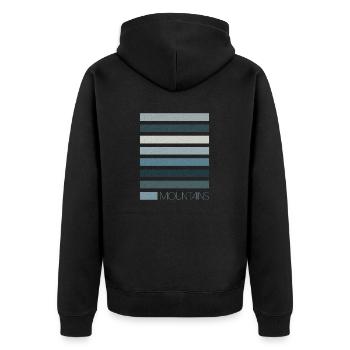 Toutes les couleurs - Montagnes - Veste à capuche bio Premium Unisexe - noir - Dos - Nico (187cm)