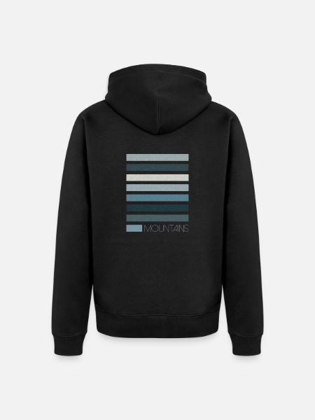 all the colours - mountains - Unisex Premium Bio Zip Hoodie - Schwarz