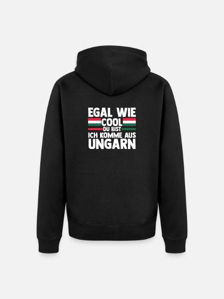 Ungar Ungarisch Ungarn - Unisex Premium Bio Zip Hoodie - Schwarz