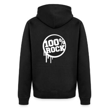 100% Percent Musique Rock Timbre Graffiti Drops - Veste à capuche bio Premium Unisexe - noir - Dos - Nico (187cm)