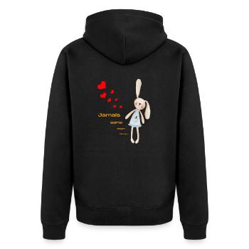 Jamais sans mon doudou - Veste à capuche bio Premium Unisexe - noir - Dos - Nico (187cm)
