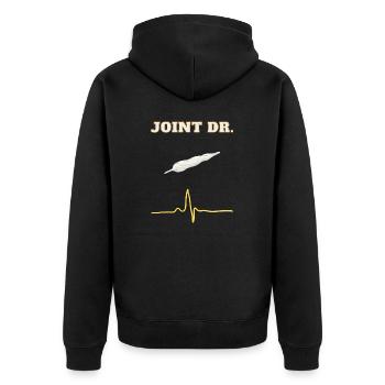 Joint Dr. Bags Stoner Humor 420 Stoner Bag Hero - Unisex Premium Organic Zip Hoodie - black - Back - Nico (187cm)