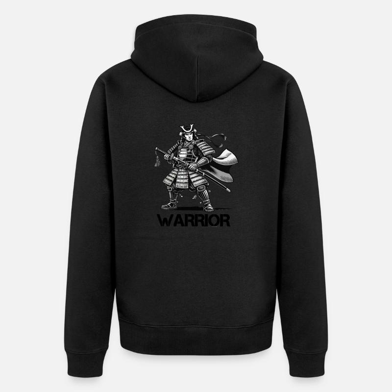 Bande dessinée de samouraï - Veste à capuche bio Premium Unisexe - noir