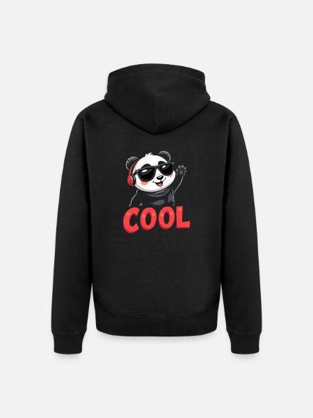 cooler Panda - Unisex Premium Bio Zip Hoodie - Schwarz