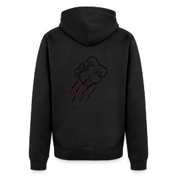 Animal Claws - Unisex Premium Organic Zip Hoodie - black - Back - Nico (187cm)