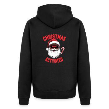 Christmas Mode Activated - Weihnachten - Unisex Premium Bio Zip Hoodie - Schwarz - Hinten - Nico (187cm)