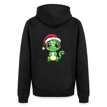Sloth Christmas - Unisex Premium Organic Zip Hoodie - black - Back - Nico (187cm)
