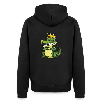 Alligator Cartoon Couronne - Veste à capuche bio Premium Unisexe - noir - Dos - Nico (187cm)