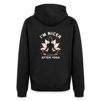 Drôle Yoga Méditation Chakra Jeu de mots - Veste à capuche bio Premium Unisexe - noir - Dos - Nico (187cm)