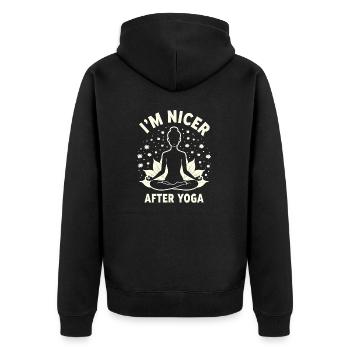 Yoga Amusant - Méditation & Chakra - Veste à capuche bio Premium Unisexe - noir - Dos - Nico (187cm)