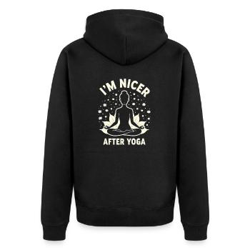 Yoga Amusant - Méditation & Chakra - Veste à capuche bio Premium Unisexe - noir - Dos - Nico (187cm)