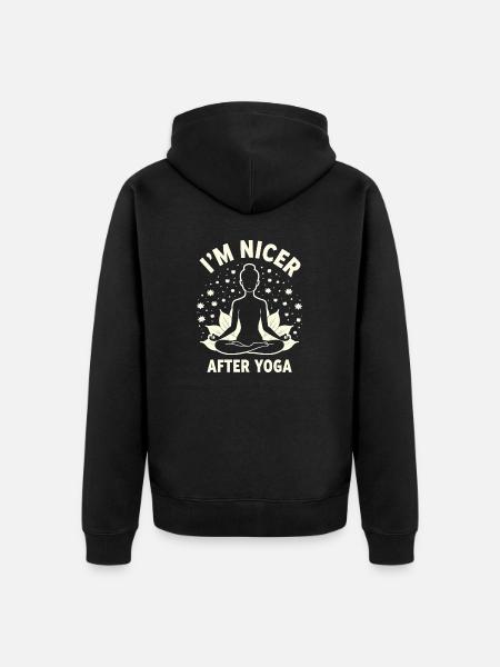 Fun Yoga - Meditation & Chakra - Unisex Premium Organic Zip Hoodie - black