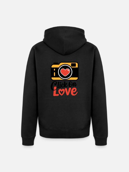 Click On Love - Unisex Premium Organic Zip Hoodie - black