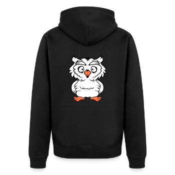 hibou oiseau aigle hibou hibou nuit oiseau effraie des granges chouette bande dessinée - Veste à capuche bio Premium Unisexe - noir - Dos - Nico (187cm)