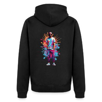 Hipsters cool - Veste à capuche bio Premium Unisexe - noir - Dos - Nico (187cm)