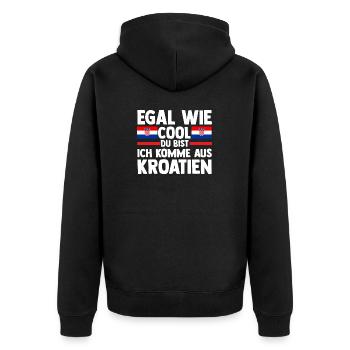 Croate Croate Croatie - Veste à capuche bio Premium Unisexe - noir - Dos - Nico (187cm)