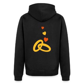 deux anneaux de mariage en or avec le mariage de - Veste à capuche bio Premium Unisexe - noir - Dos - Nico (187cm)
