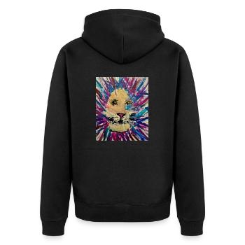 Lucas Löwe - Unisex Premium Bio Zip Hoodie - Schwarz - Hinten - Nico (187cm)