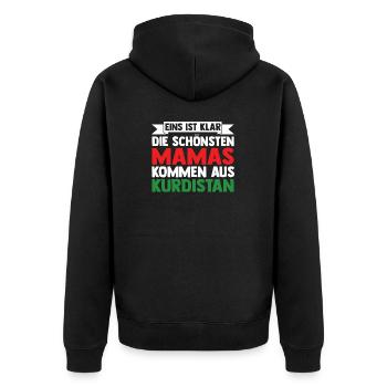 Kurden Mama Mutter Kurdistan - Unisex Premium Bio Zip Hoodie - Schwarz - Hinten - Nico (187cm)