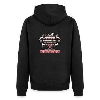 Ugly Christmas - Unisex Premium Bio Zip Hoodie - Schwarz - Hinten - Nico (187cm)
