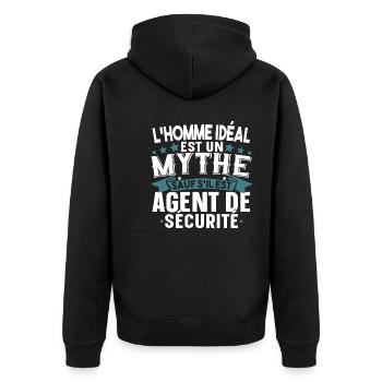 Agent de sécurité Cadeau Citations Humour Garde - Veste à capuche bio Premium Unisexe - noir - Dos - Nico (187cm)