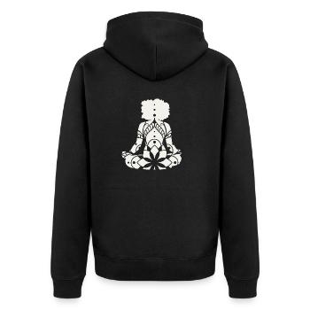 Yoga Méditation Mandala - Veste à capuche bio Premium Unisexe - noir - Dos - Nico (187cm)