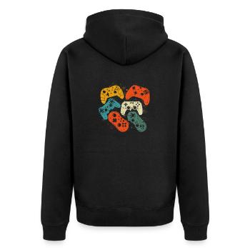 Kontrollieren Sie alle Dinge, Videospielliebhaber - Unisex Premium Bio Zip Hoodie - Schwarz - Hinten - Nico (187cm)
