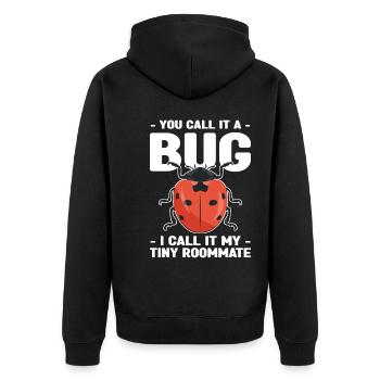 Insekten sammeln - Unisex Premium Bio Zip Hoodie - Schwarz - Hinten - Nico (187cm)