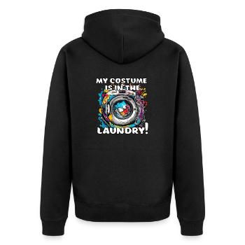 My costume is in the laundry! - Unisex Premium Organic Zip Hoodie - black - Back - Nico (187cm)