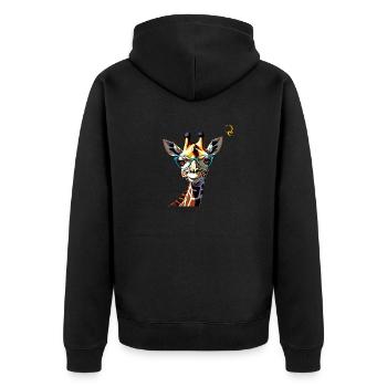 HOHE SEHKRAFT - Unisex Premium Bio Zip Hoodie - Schwarz - Hinten - Nico (187cm)