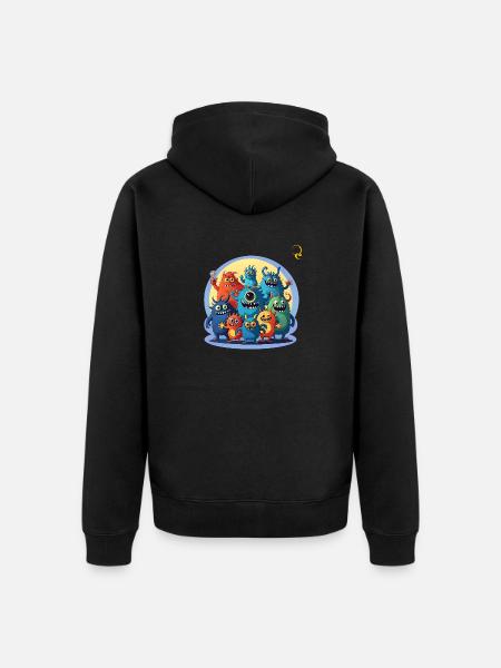 MEINE FREUNDE - Unisex Premium Bio Zip Hoodie - Schwarz