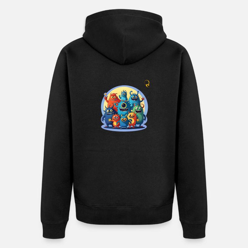 MEINE FREUNDE - Unisex Premium Bio Zip Hoodie - Schwarz