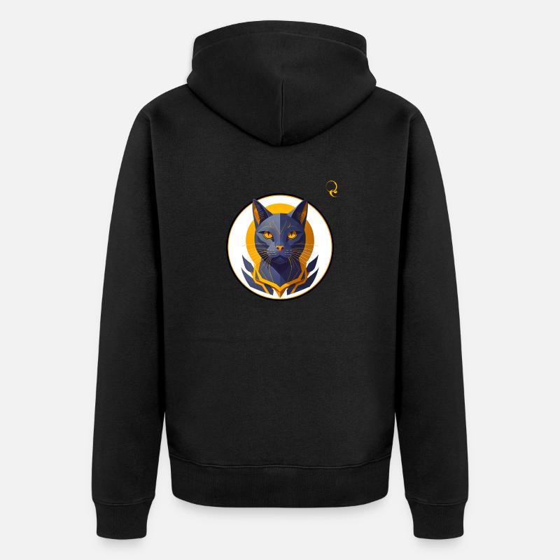 DIE KATZE - Unisex Premium Bio Zip Hoodie - Schwarz