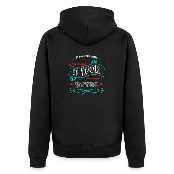 Blagues Déclaration Le geek préféré de papa pour la fête des pères - Veste à capuche bio Premium Unisexe - noir - Dos - Nico (187cm)