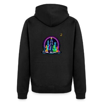 THE COLOR OF CHESS - Unisex Premium Organic Zip Hoodie - black - Back - Nico (187cm)