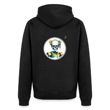 MUSIK FÜR IMMER - Unisex Premium Bio Zip Hoodie - Schwarz - Hinten - Nico (187cm)