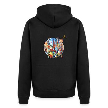 EIFFEL TOWER - Unisex Premium Organic Zip Hoodie - black - Back - Nico (187cm)