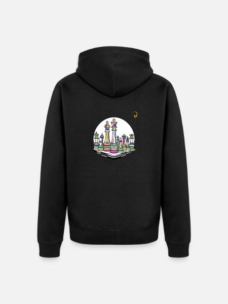 COULEURS D’ÉCHECS - Veste à capuche bio Premium Unisexe - noir