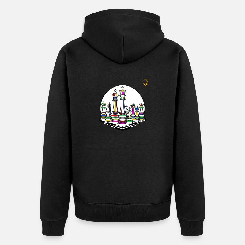 COULEURS D’ÉCHECS - Veste à capuche bio Premium Unisexe - noir