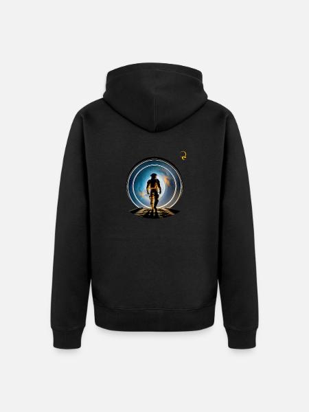 ARRIVAL IN THE GALAXY - Unisex Premium Organic Zip Hoodie - black